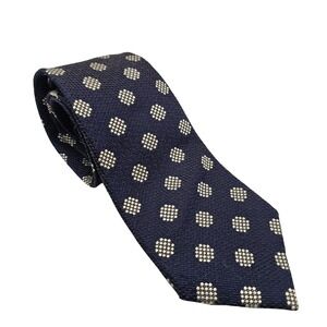 Tom Ford Textured Weave Silk Tie Italy Navy Silver Geometric Dot Luxury Designer